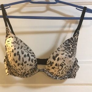 Leopard print Victoria’s Secret push up bra 36B